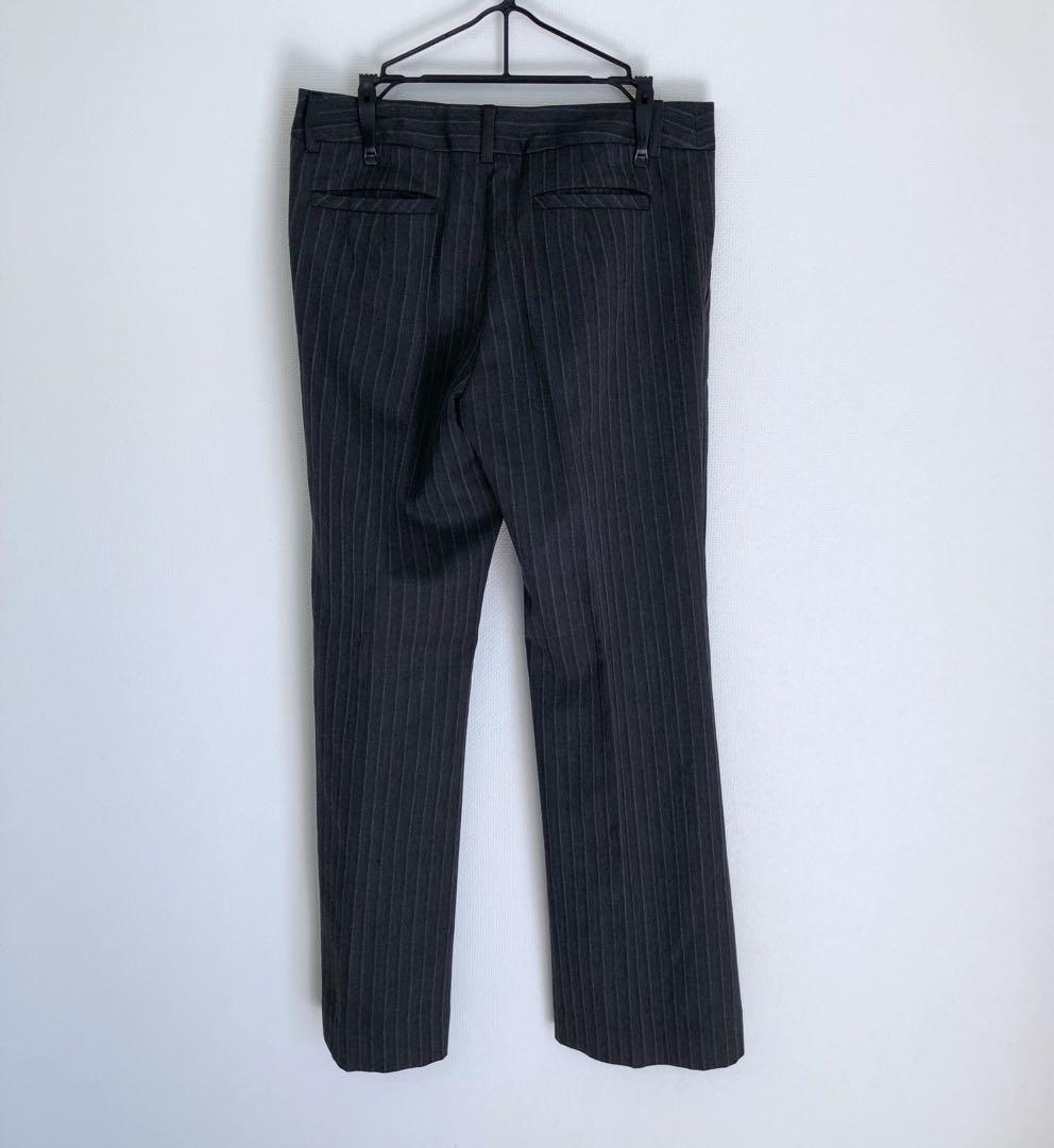 インディヴィ　スーツ　セットアップ　グレー　ストライプ