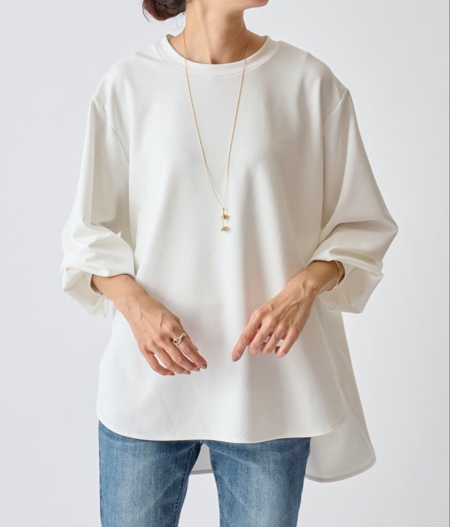 【極美品】BEARDSLEY Tブラウス FREEサイズ　ホワイト