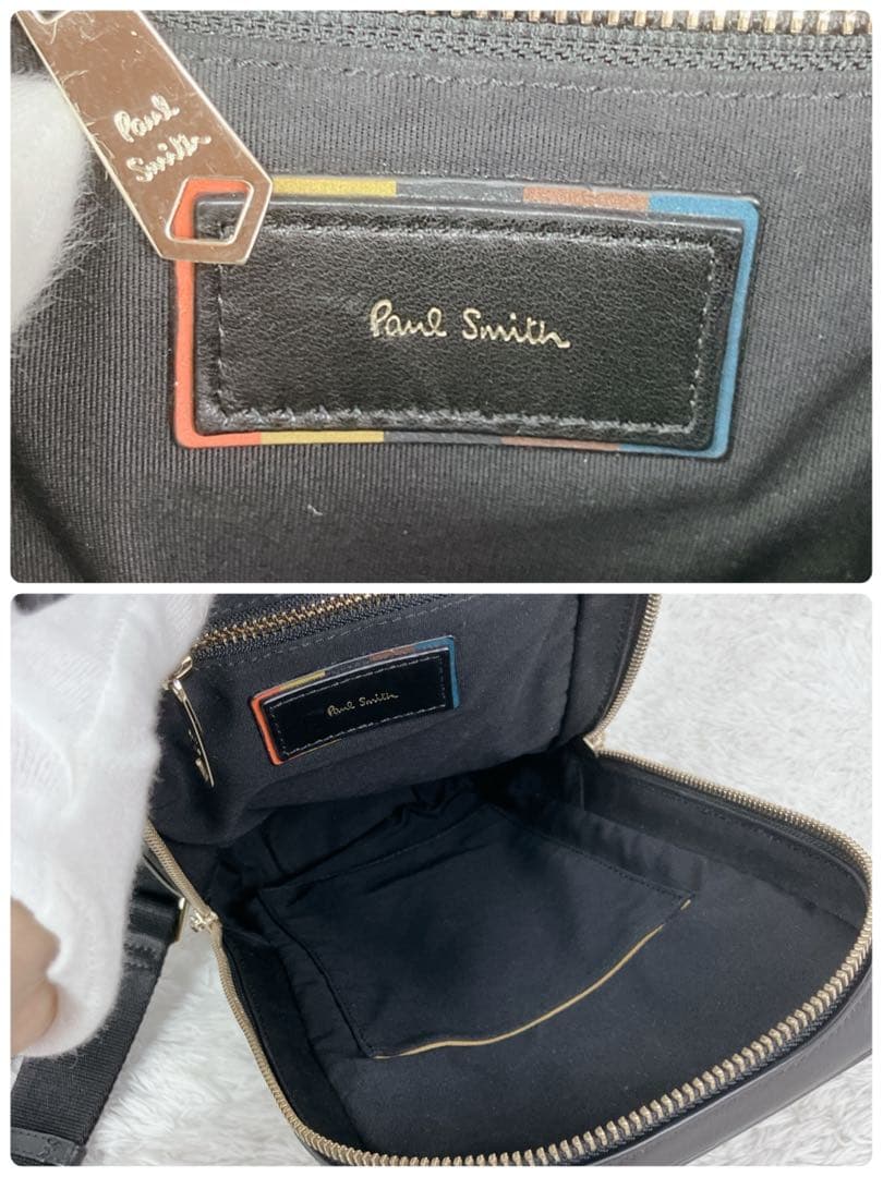 ✨美品✨ポールスミス ボディバッグ エンブロイストライプ柄 レザー ショルダー