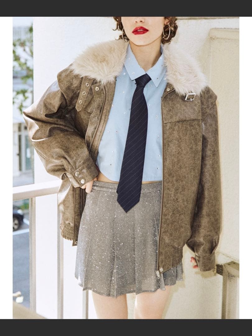 jouetie ファーカラーボンバージャケット