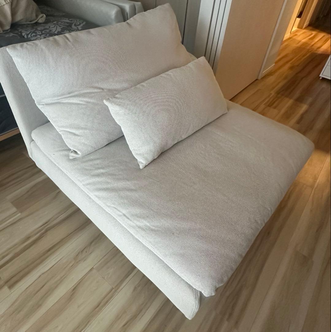 IKEA ソーデルハムン ベージュ 1人掛けソファ 2クッション付き