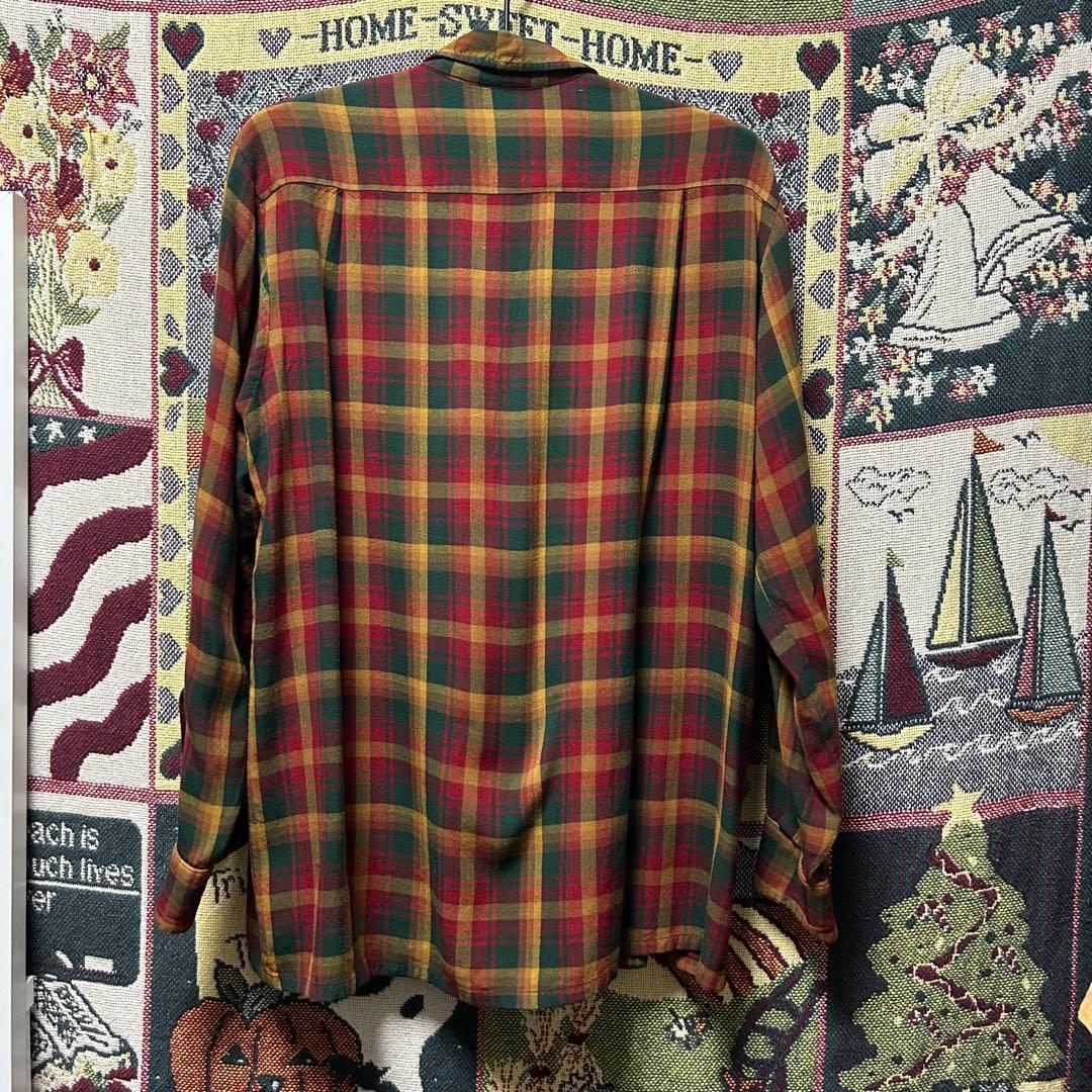 は*司様 50～60s チェックレーヨンシャツ