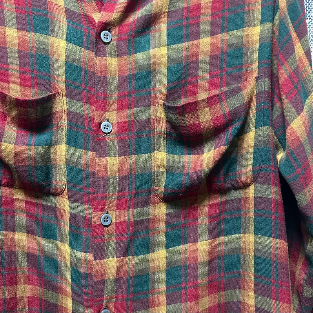 は*司様 50～60s チェックレーヨンシャツ