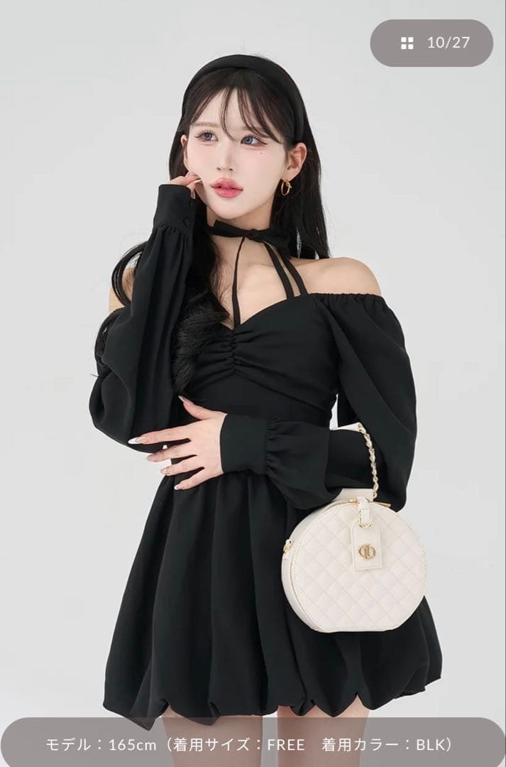 Darich ウエストコルセットバルーンミニワンピース Free