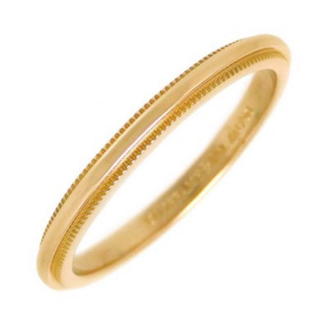 ティファニー K18PG ミルグレインリング 2mm #12.5