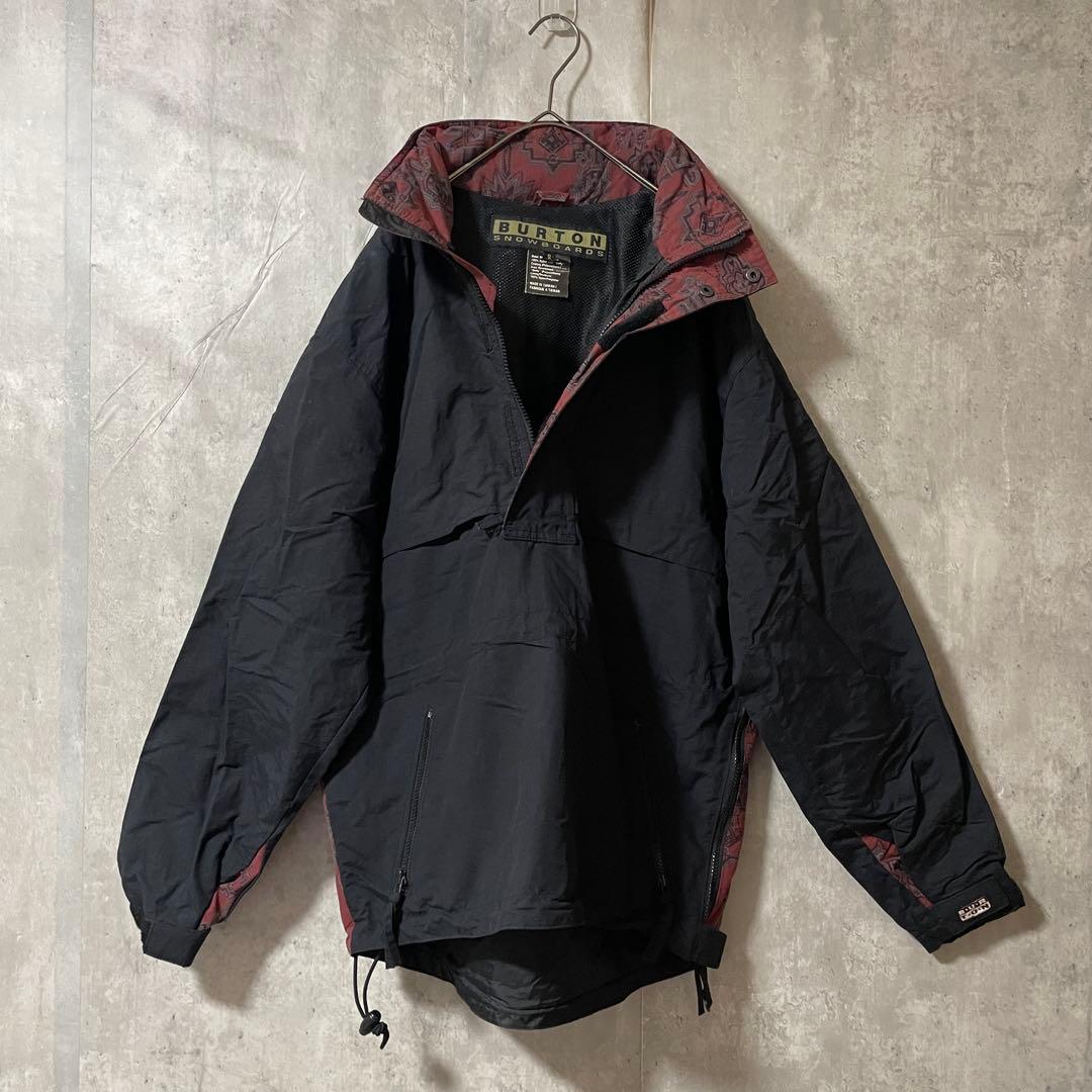 Burtonバートンスキーウェアスノーボードジャケットハーフジップ紺ネイビー赤