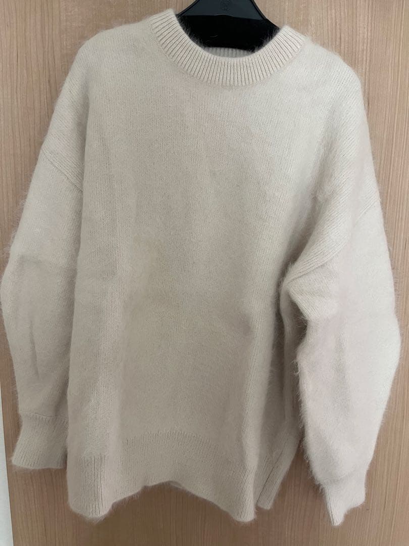 トップス clane BULKY SLEEVE ANGORA KNIT TOPS