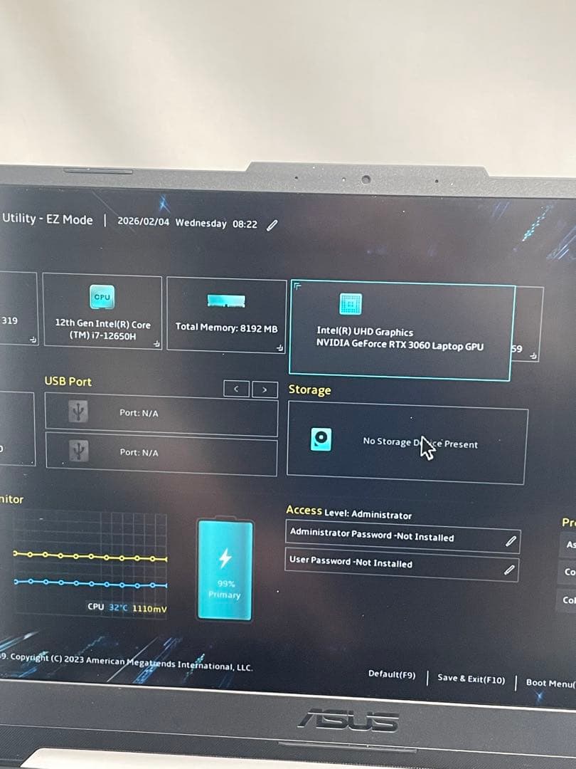 【￼ジャンク】ASUS TUF F15 i7-12650H RTX3060