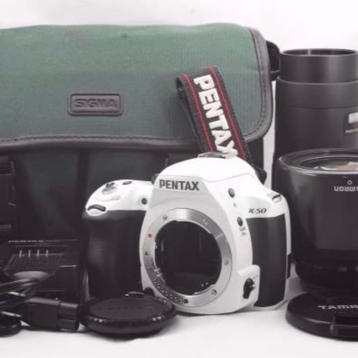 ★付属品多数★ pentax k-50 Wレンズセット 希少ホワイト