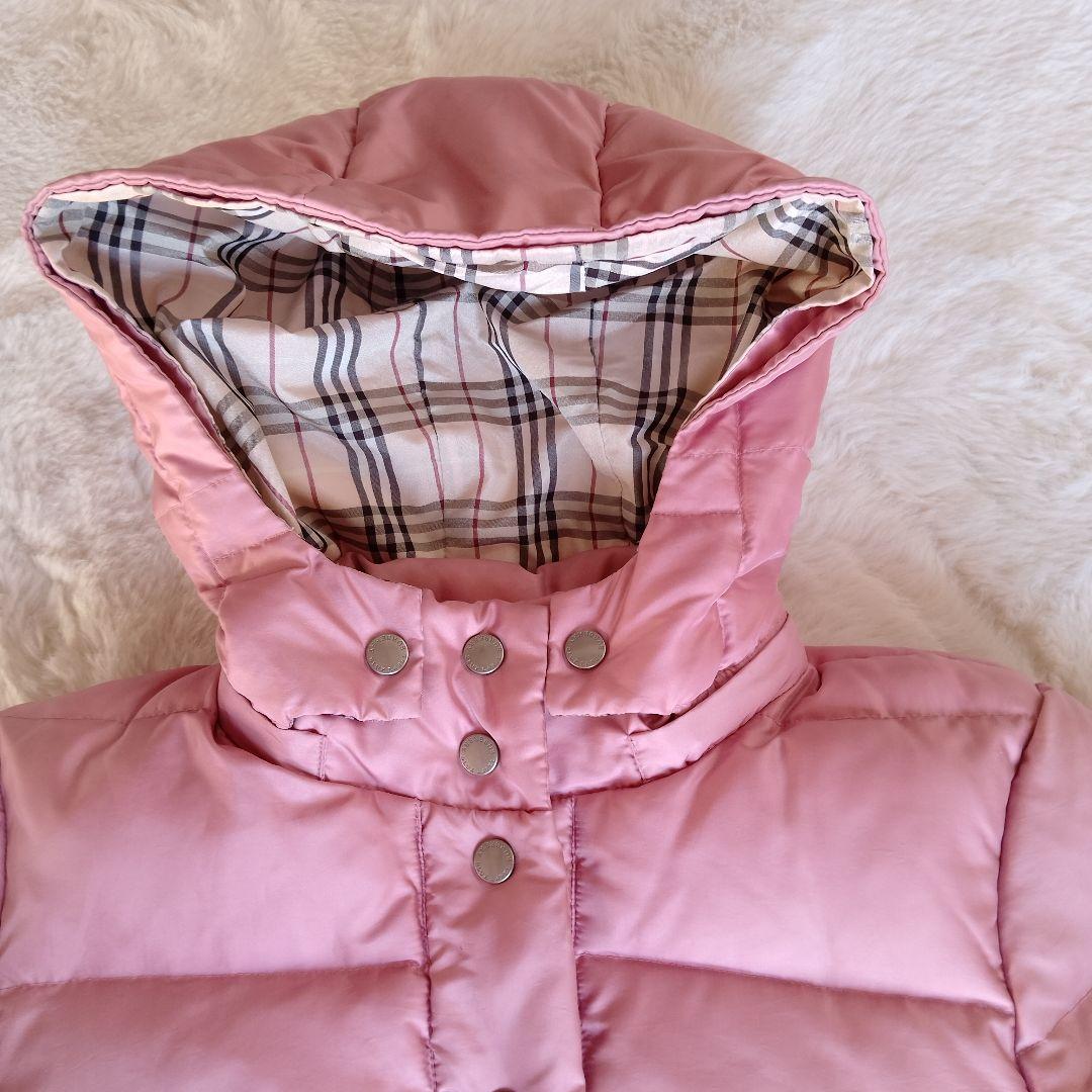BURBERRY　ピンクダウンジャケット　38 フード取り外し可能