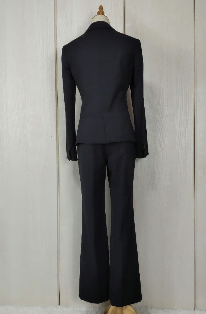 クミキョク 生地 YUNSA パンツスーツ ネイビー ストライプ サイズ2 M