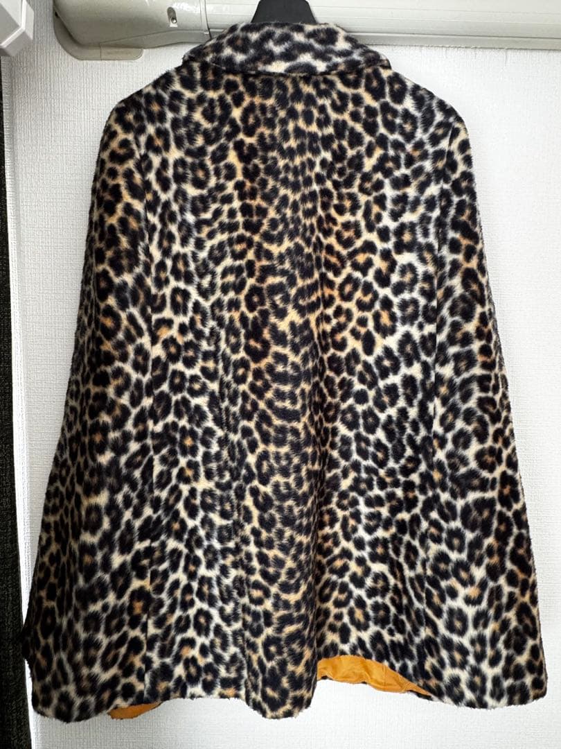 ヴィンテージ ヒョウ柄 ポンチョ ケープ フェイクファー レオパード柄 アウター