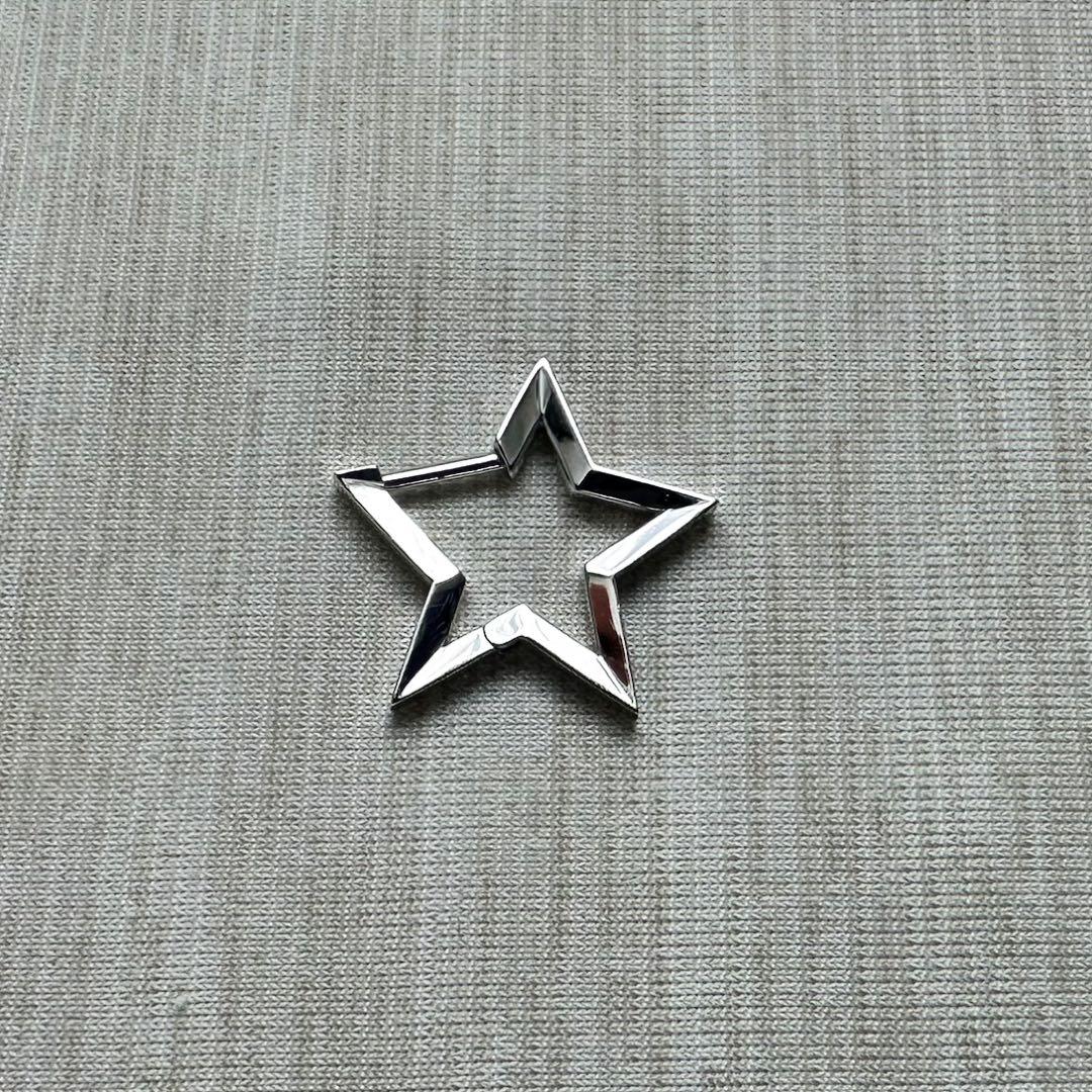スタージュエリー スター フープ ピアス ホワイト 星型 美品