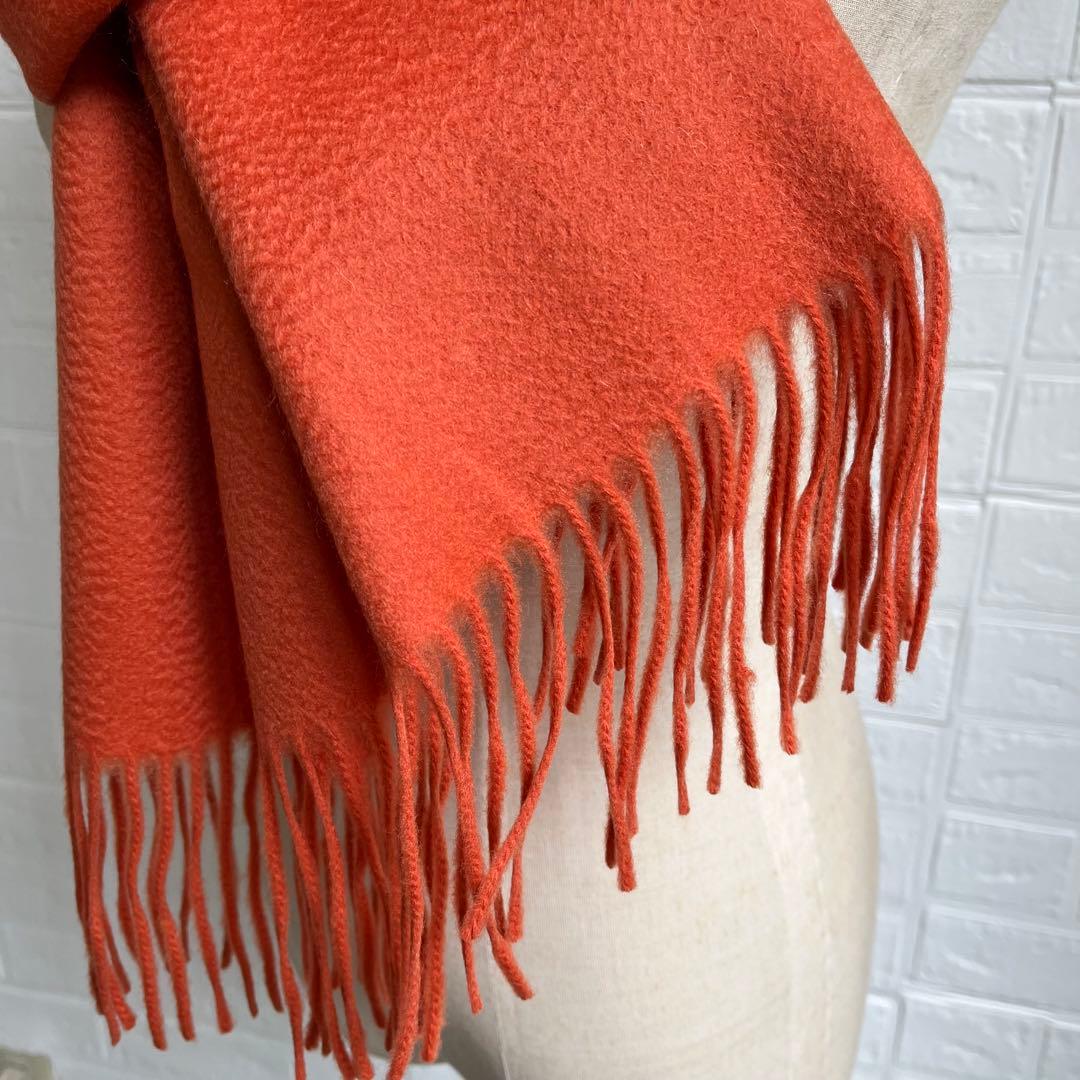 極上カシミヤ100%☆大判 ストール☆ オレンジ