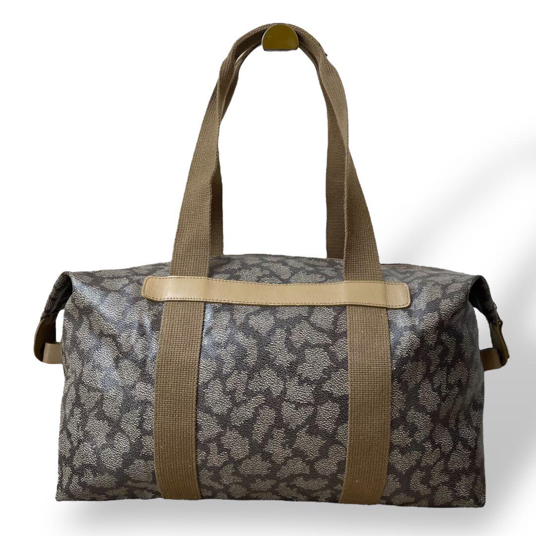 希少 YSL イヴサンローラン☆ジラフ柄 PVC ヴィンテージ ボストンバッグ