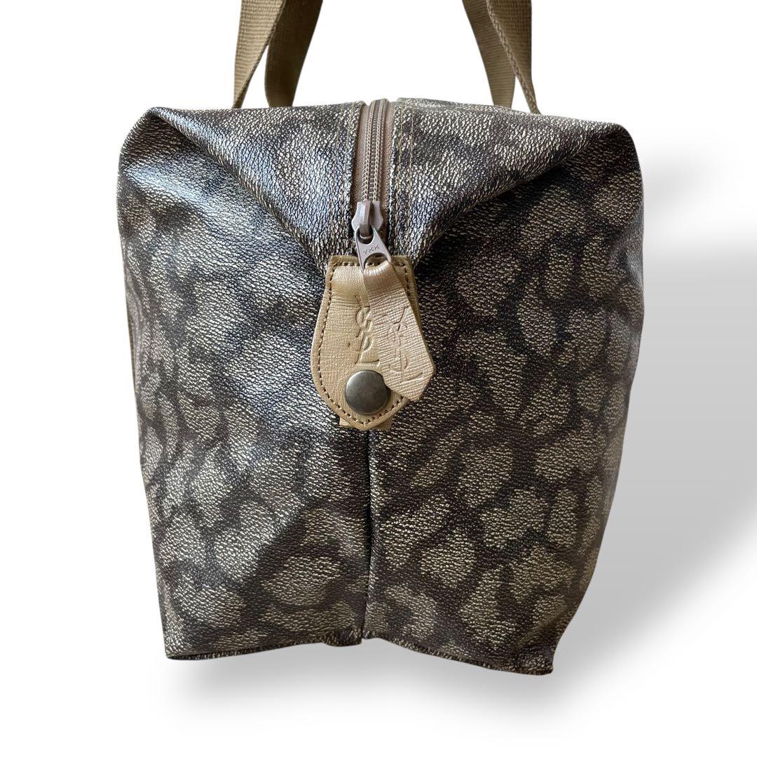 希少 YSL イヴサンローラン☆ジラフ柄 PVC ヴィンテージ ボストンバッグ