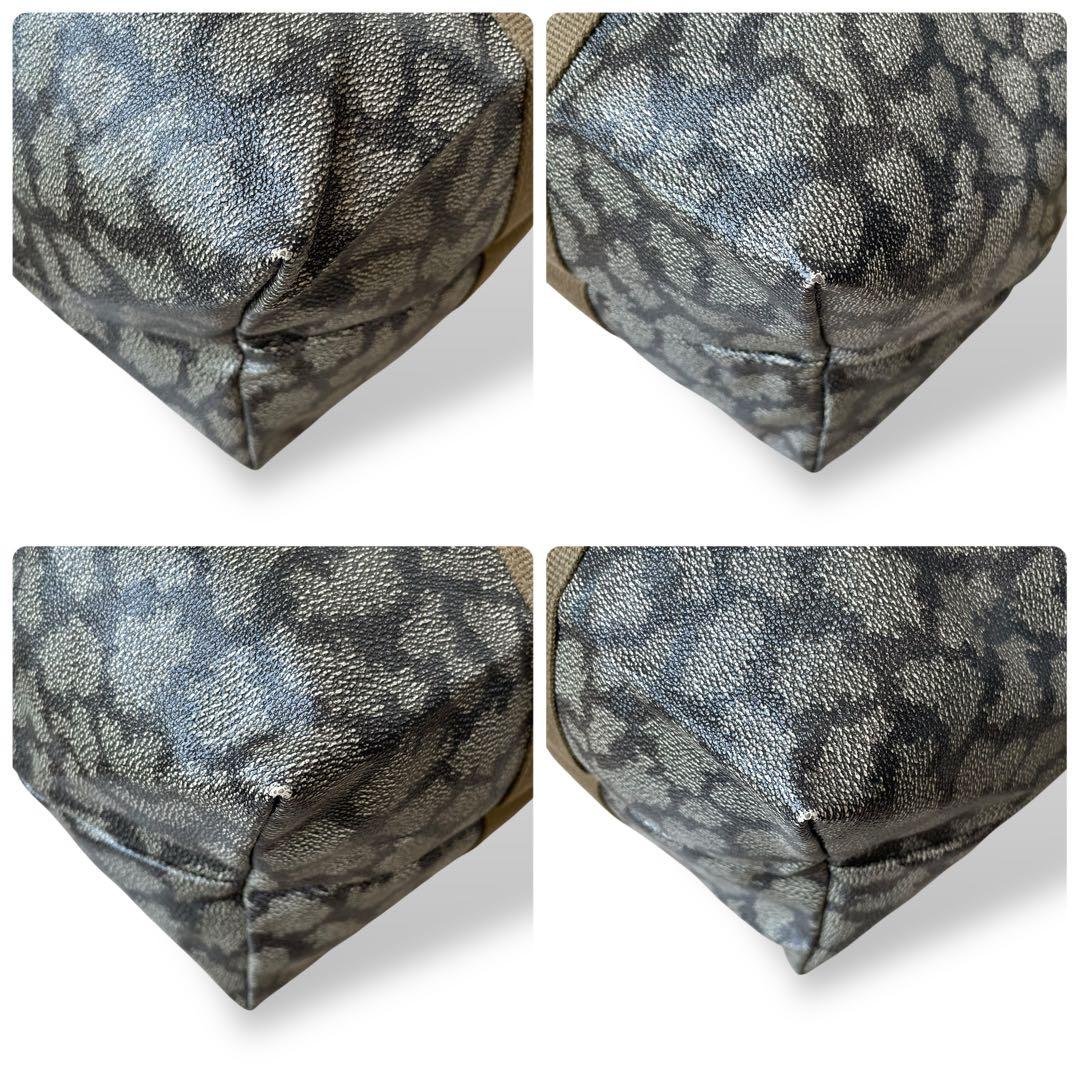 希少 YSL イヴサンローラン☆ジラフ柄 PVC ヴィンテージ ボストンバッグ