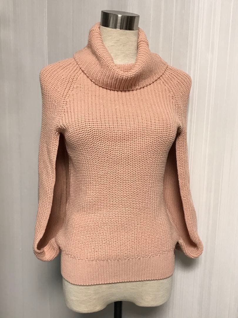 ひろりん　モラビトニットトップス　変形ノースブ　貝ロゴプレート　上質ウール