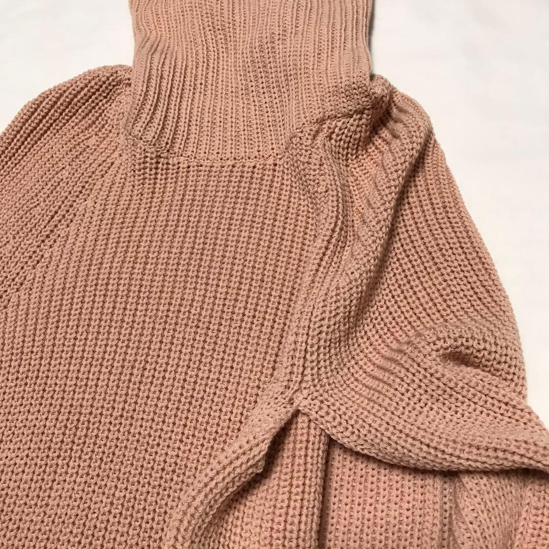 ひろりん　モラビトニットトップス　変形ノースブ　貝ロゴプレート　上質ウール