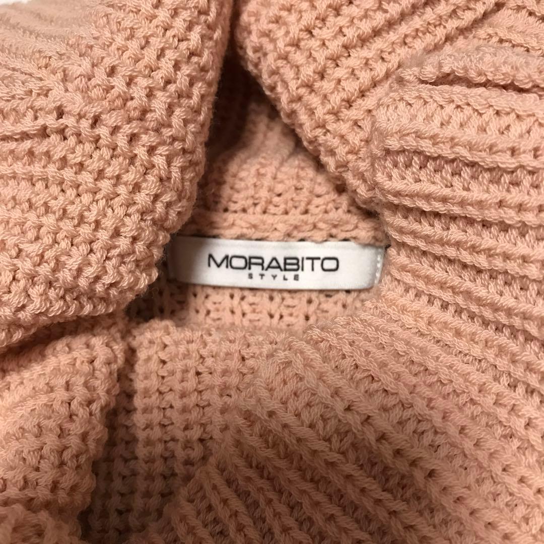 ひろりん　モラビトニットトップス　変形ノースブ　貝ロゴプレート　上質ウール