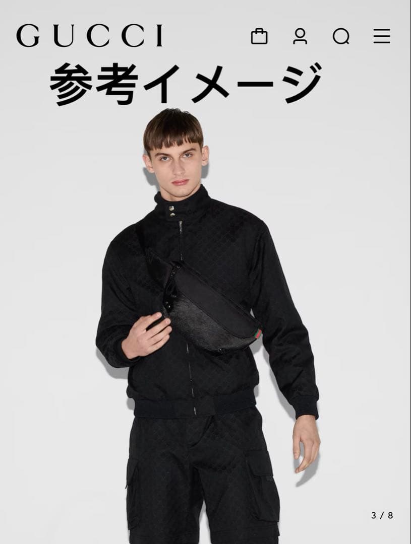 GUCCI グッチ GGキャンバス スリングバッグ ボディバッグ ブラック 黒