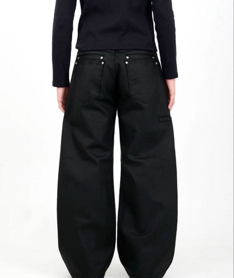 パンツ ASAPMODE Stacked Oil Coating Wide-Leg