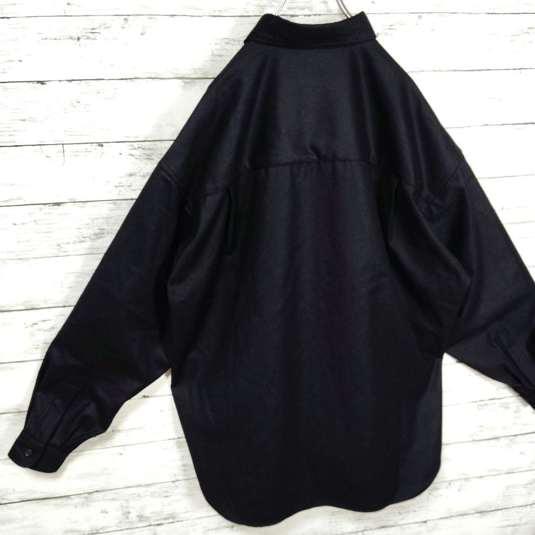 【カシミヤ】クーティープロダクション　ロゴ刺繍オーバサイズウールシャツ　大きい