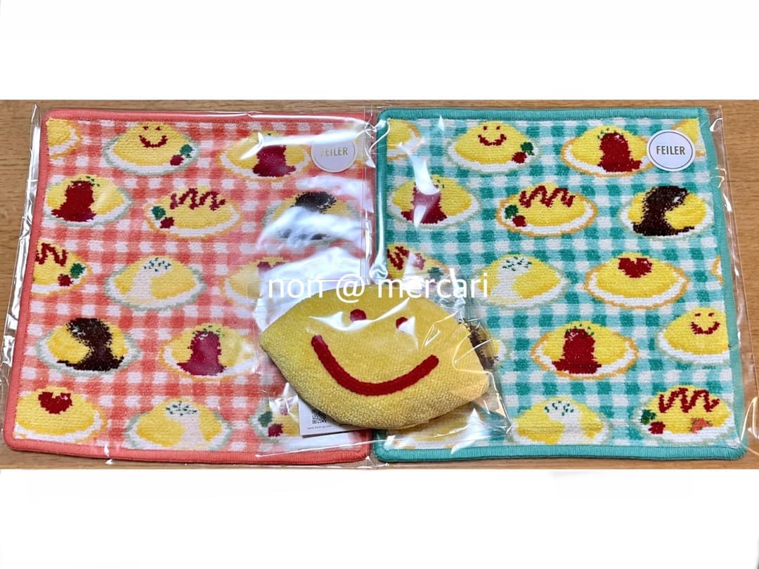 FEILER ラブラリーバイフェイラー オムライス　ポーチ　ハンカチ2色　セット