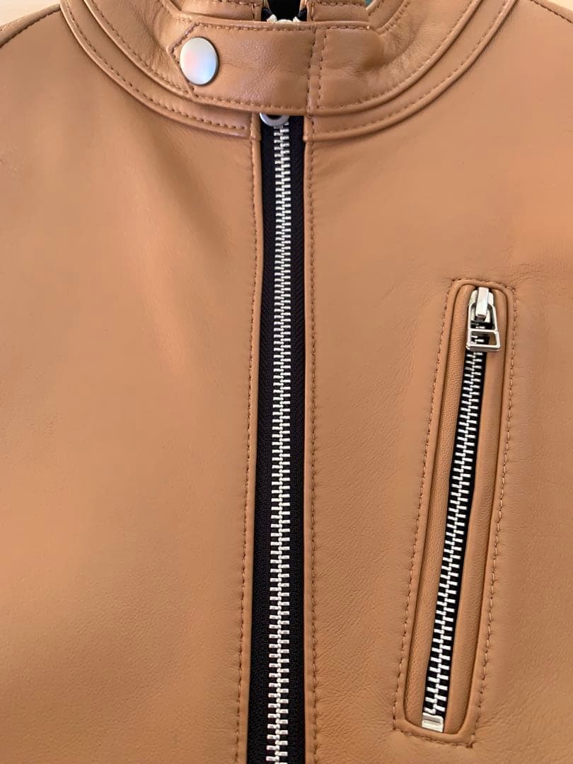 メンズビギ　【キャメル】シングルライダース 羊革 M　Rattle Trap