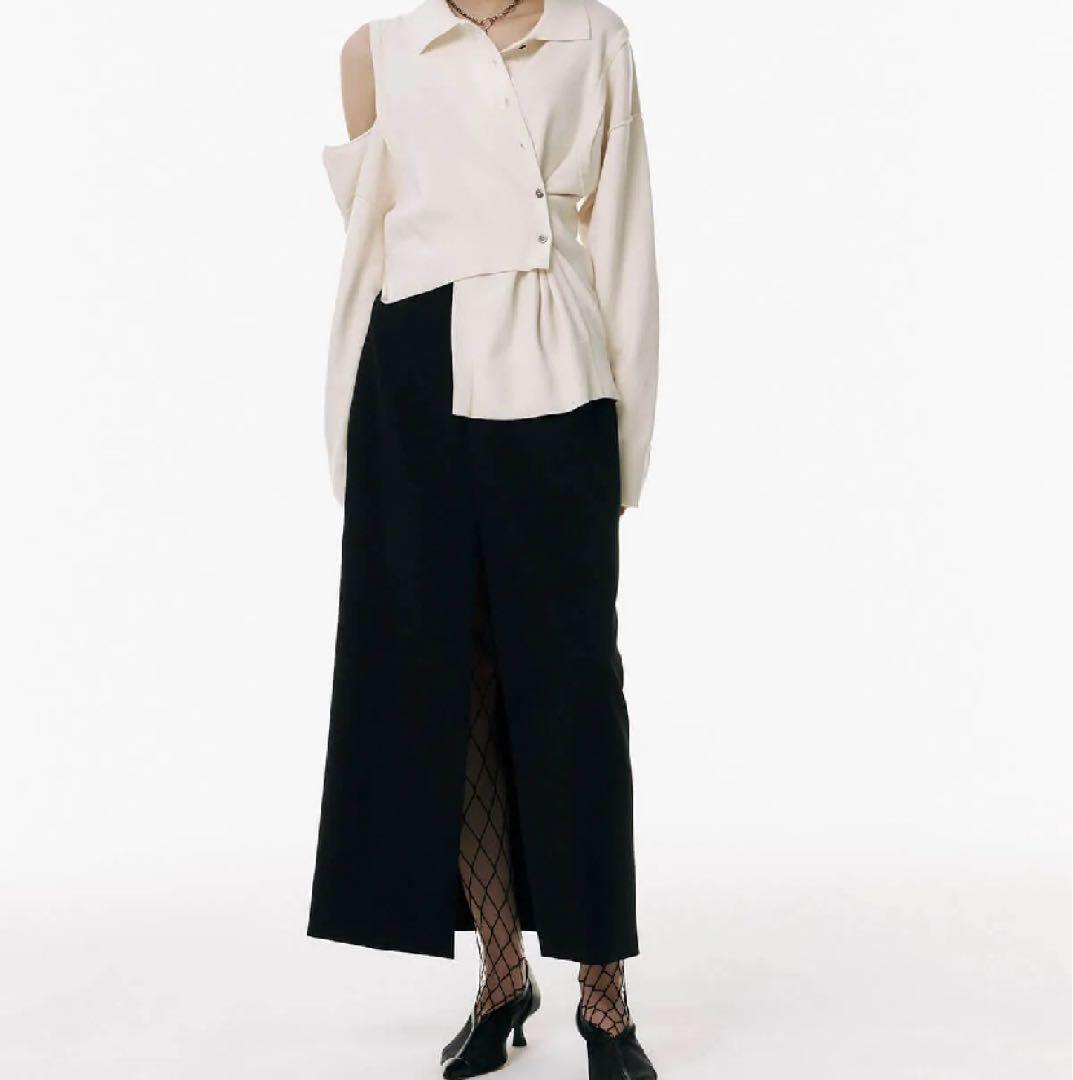 スカート JOSEMOON SLIT LAYERED LONGSKIRT