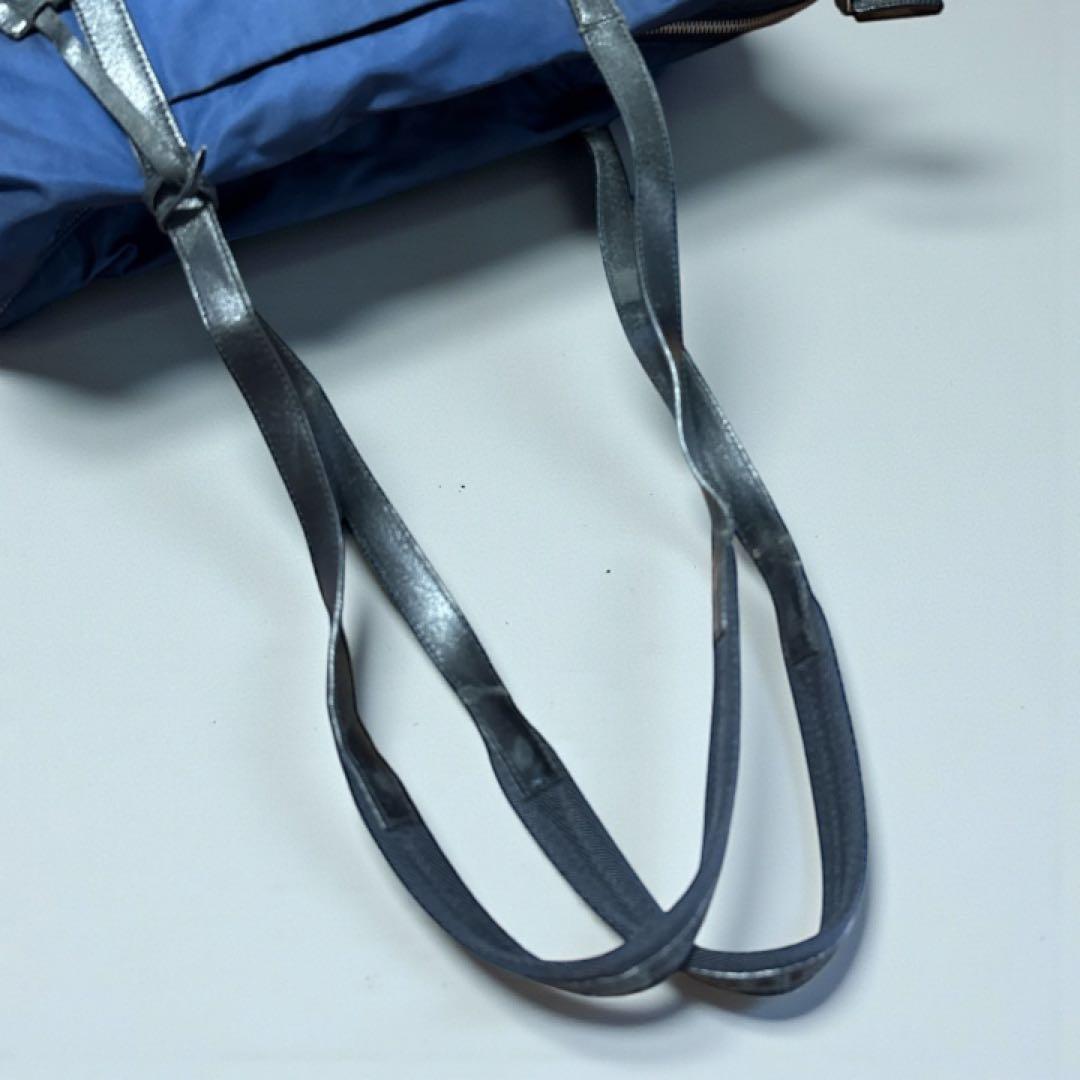 PRADA プラダ　ネイビー　ボストンバッグ　旅行かばん　トートバッグ　三角ロゴ