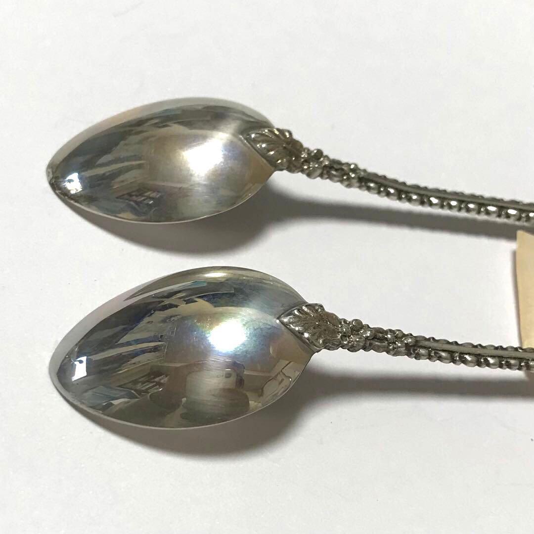 1960年代 ソ連 銀製 ティースプーン 2点 未使用 916 SILVER