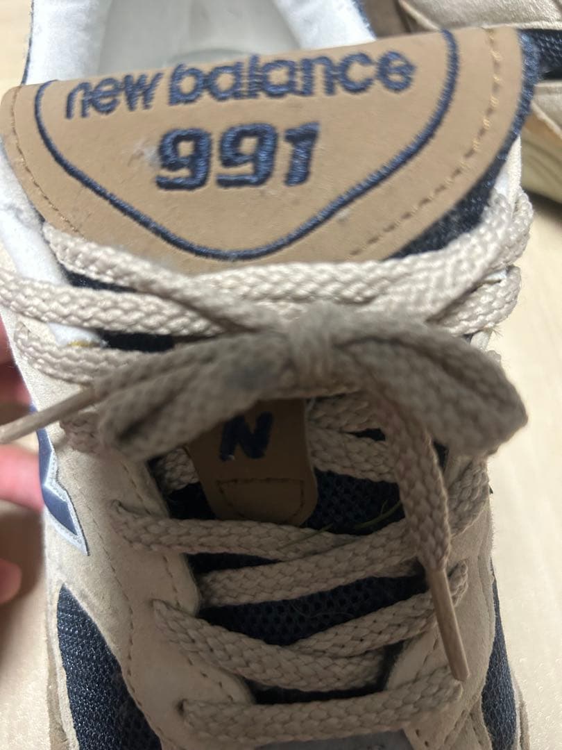 New Balance 991 スニーカー ベージュ/ネイビー