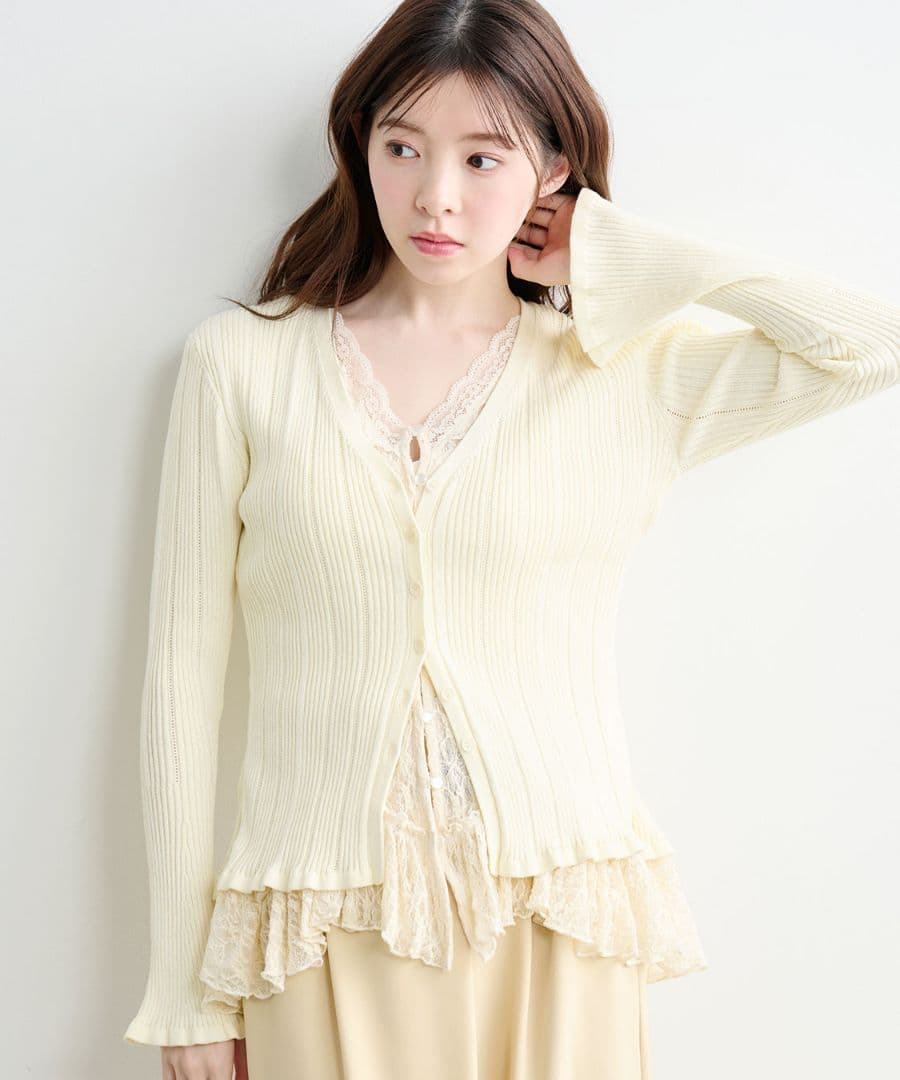 【新品】ココディール　レースドッキングニット