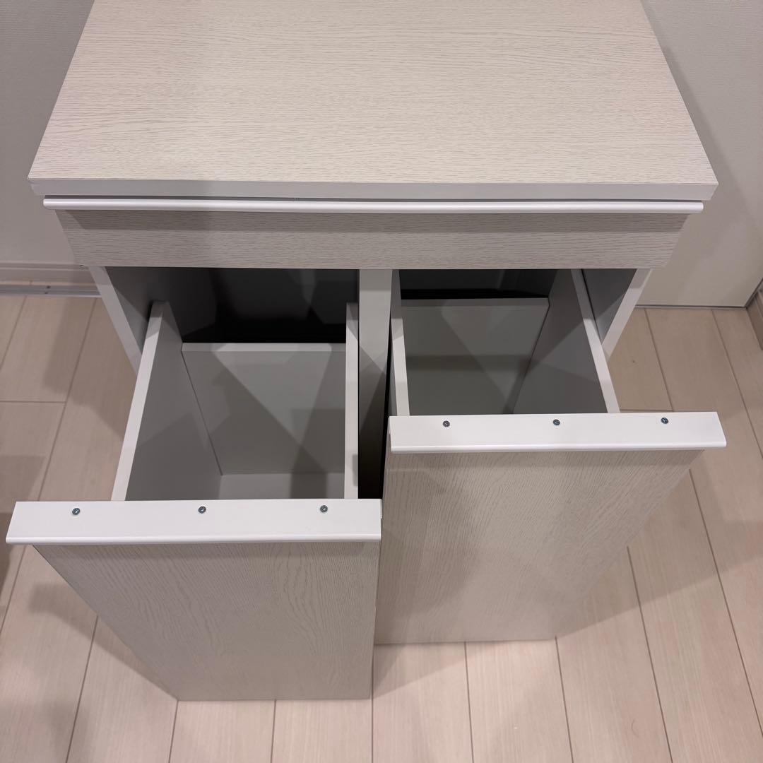 【新品】ゴミ箱収納 ホワイト 組立済 キッチン収納棚 ラック