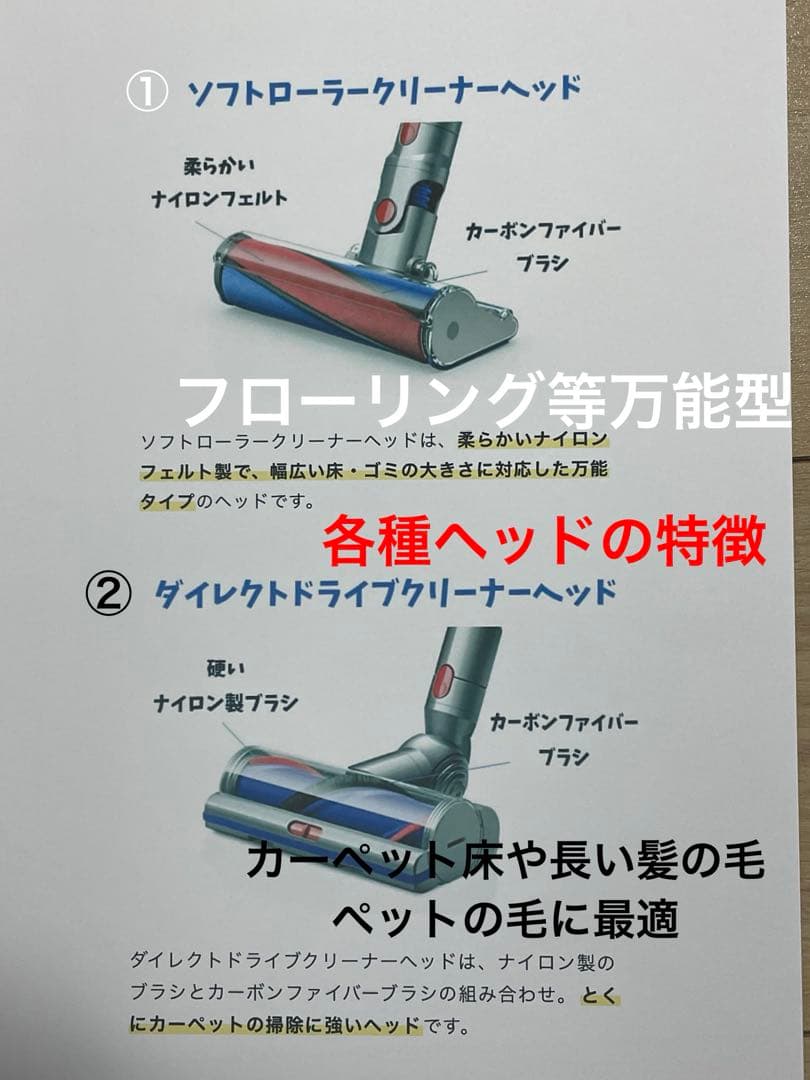 ダイソン ⑨V10SV12 新品パイプ ２タイプヘッドから選択 パーツフルセット