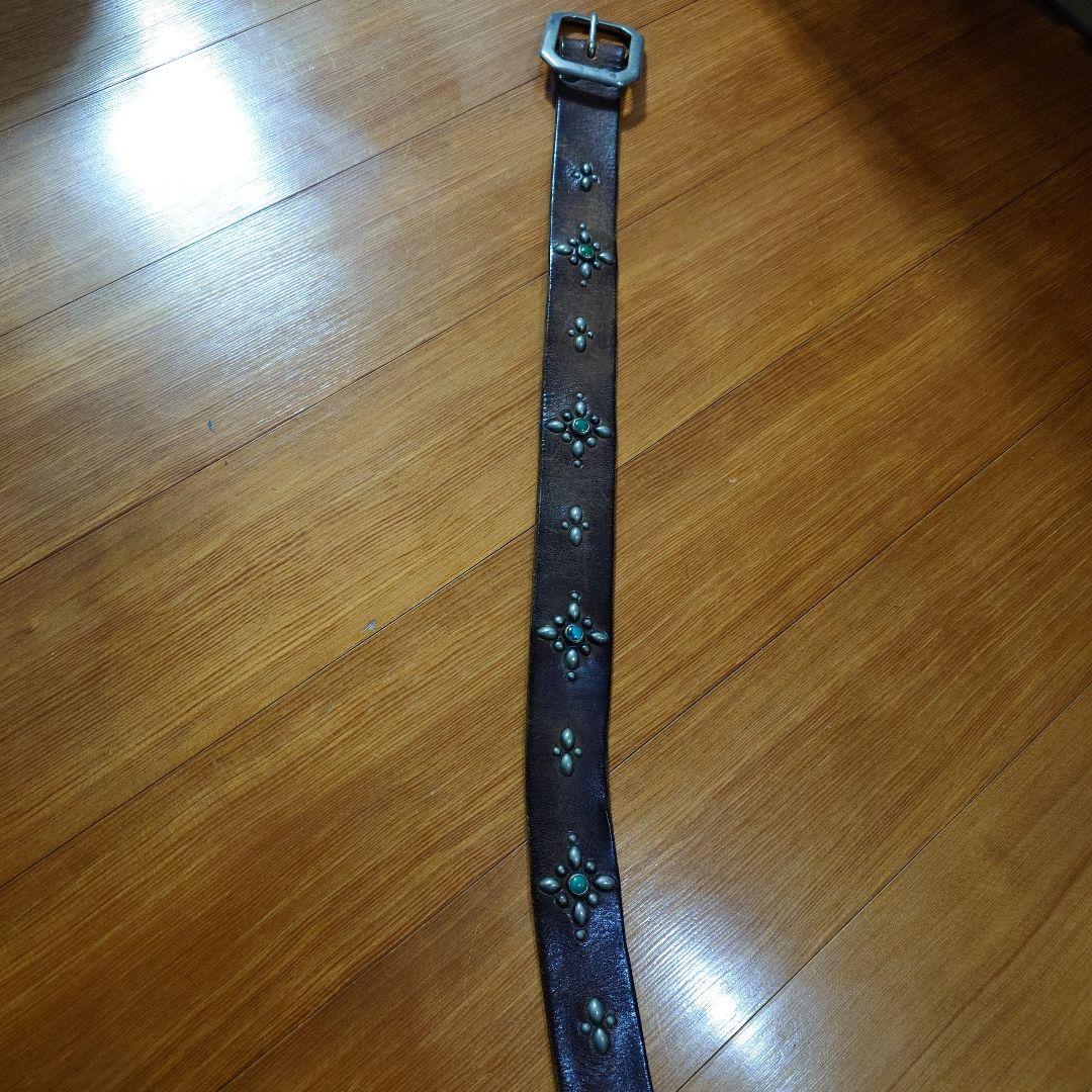 オールドスタッズ　オールドスタッツ　ブラウン 花デザイン ベルト　htc