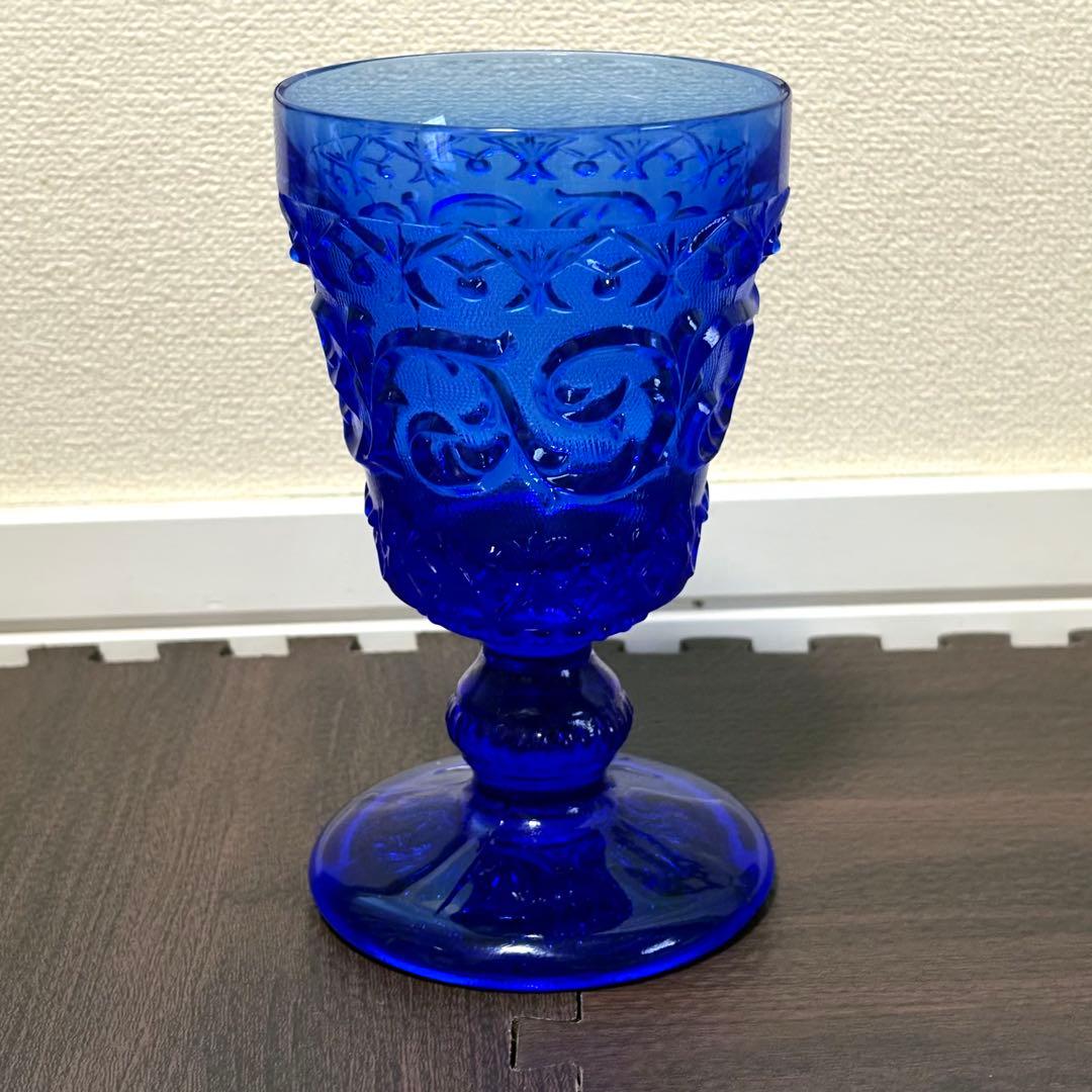 オールドバカラ アラベスク ワイングラス ブルークリスタル