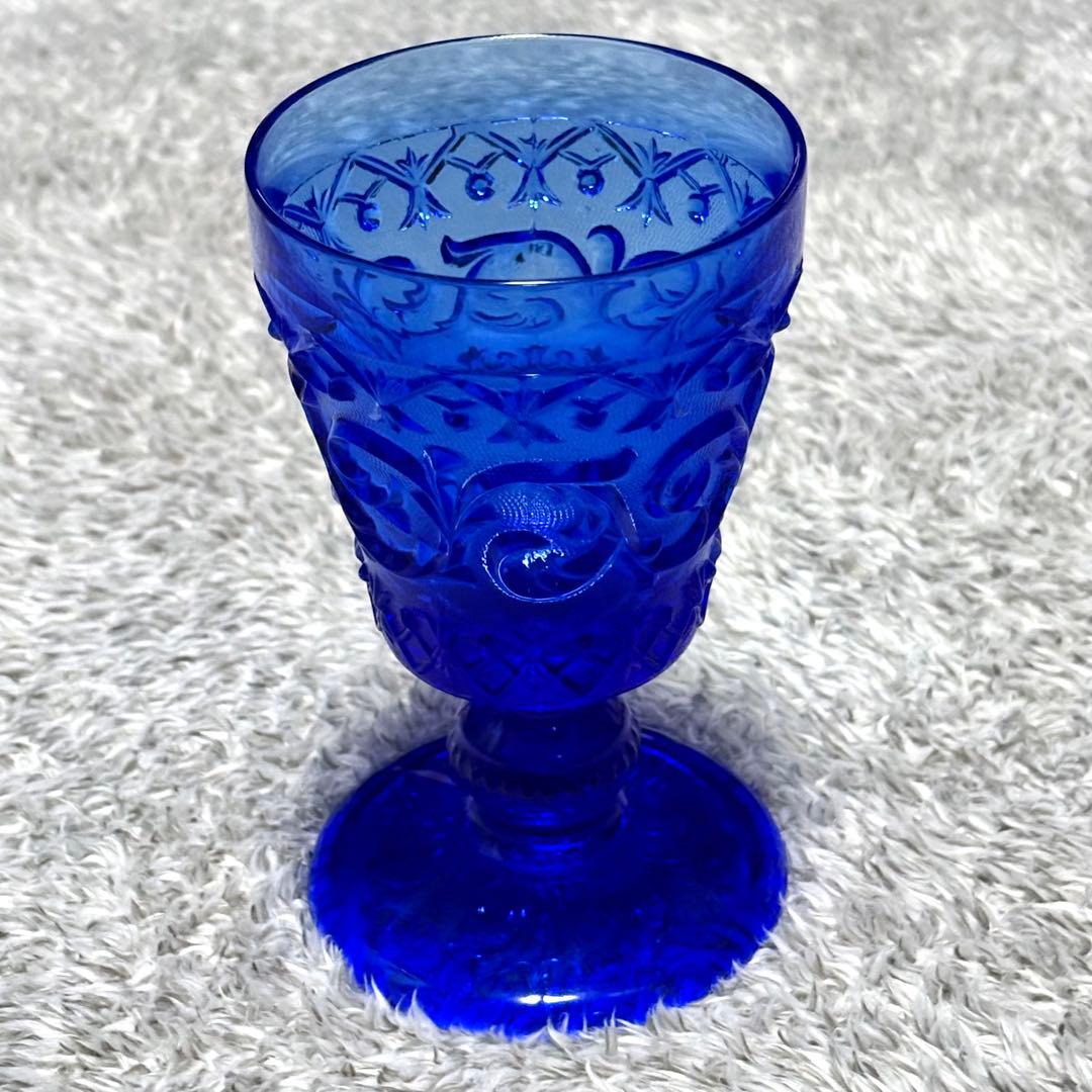 オールドバカラ アラベスク ワイングラス ブルークリスタル