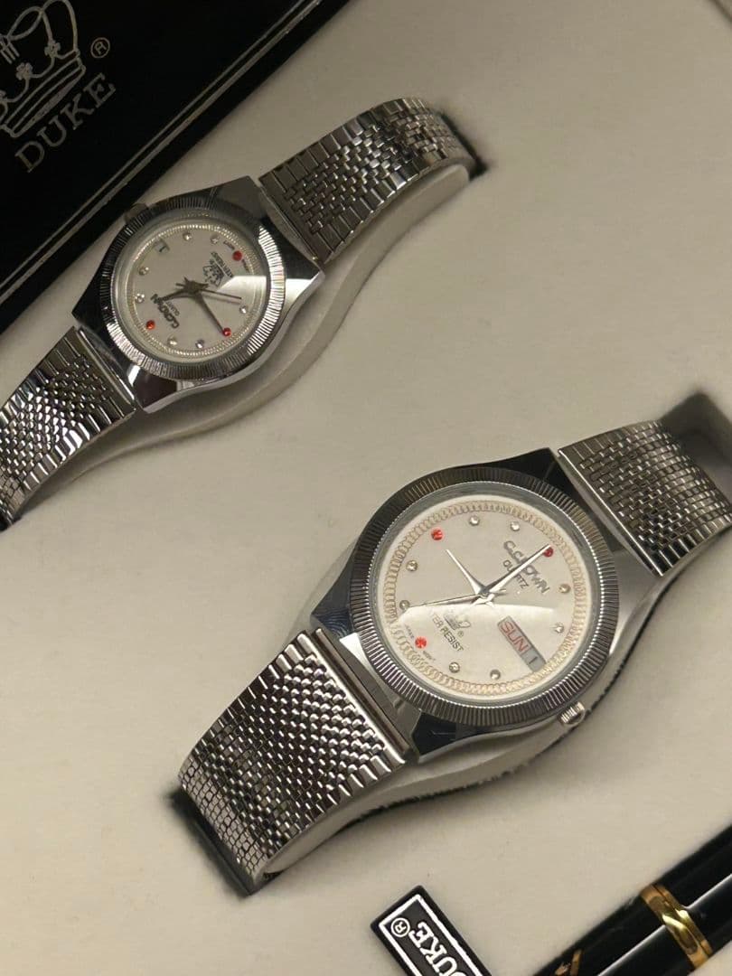 DUKE 　１４K　万年筆　CROWN　時計セット　金　ゴールド