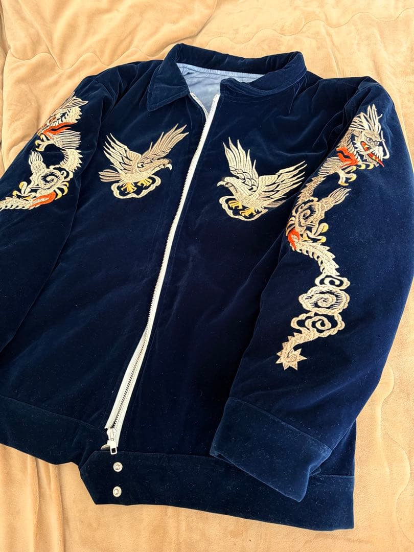 未使用近 別珍 Vintage handmade 龍鷲 日本限定スカジャン 美品
