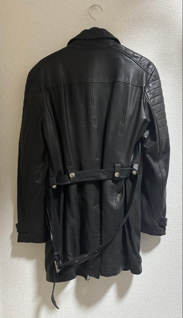 AVIREX ラムレザー ロングライダースジャケット ブラック 本革 羊革