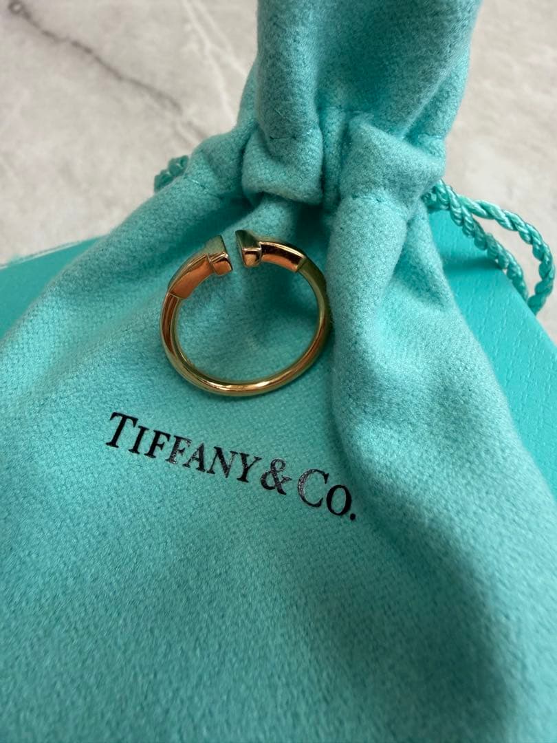 Tiffany T ワイヤーリング　ローズゴールド　K18 9号