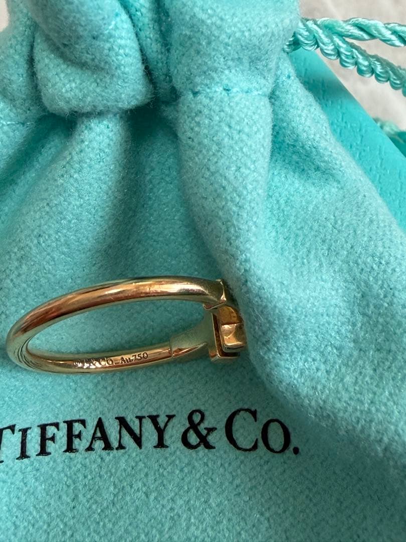 Tiffany T ワイヤーリング　ローズゴールド　K18 9号
