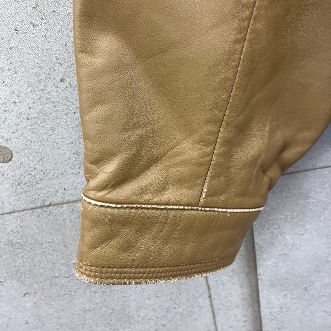 BALMAIN バルマン 羊革 ラム シープレザー ジャケット ベージュ L