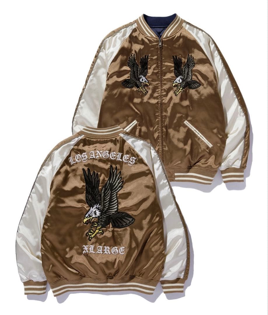 XLARGE リバーシブル スカジャン ブラウン ネイビー Lサイズ