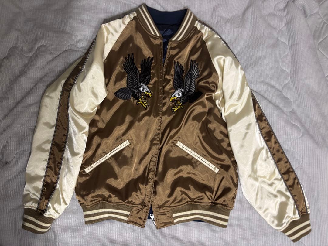 XLARGE リバーシブル スカジャン ブラウン ネイビー Lサイズ