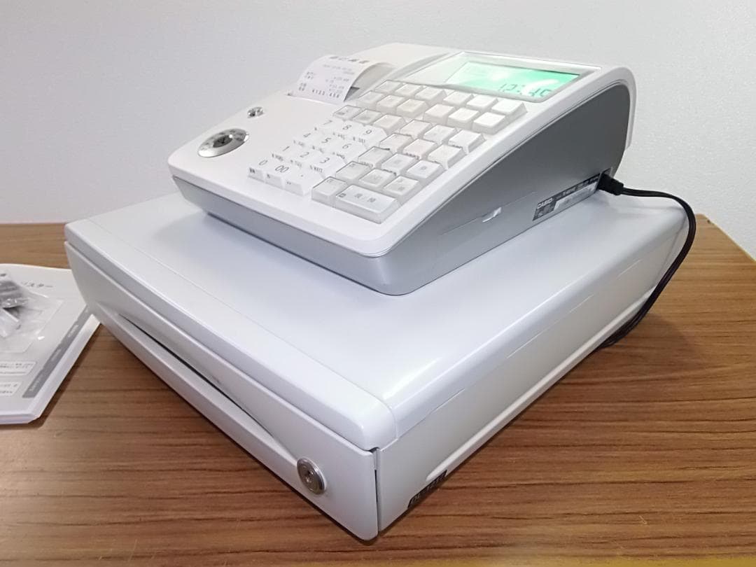 ケーブル付1225領収書設定無料カシオTE-400インボイスレジスターSDカード