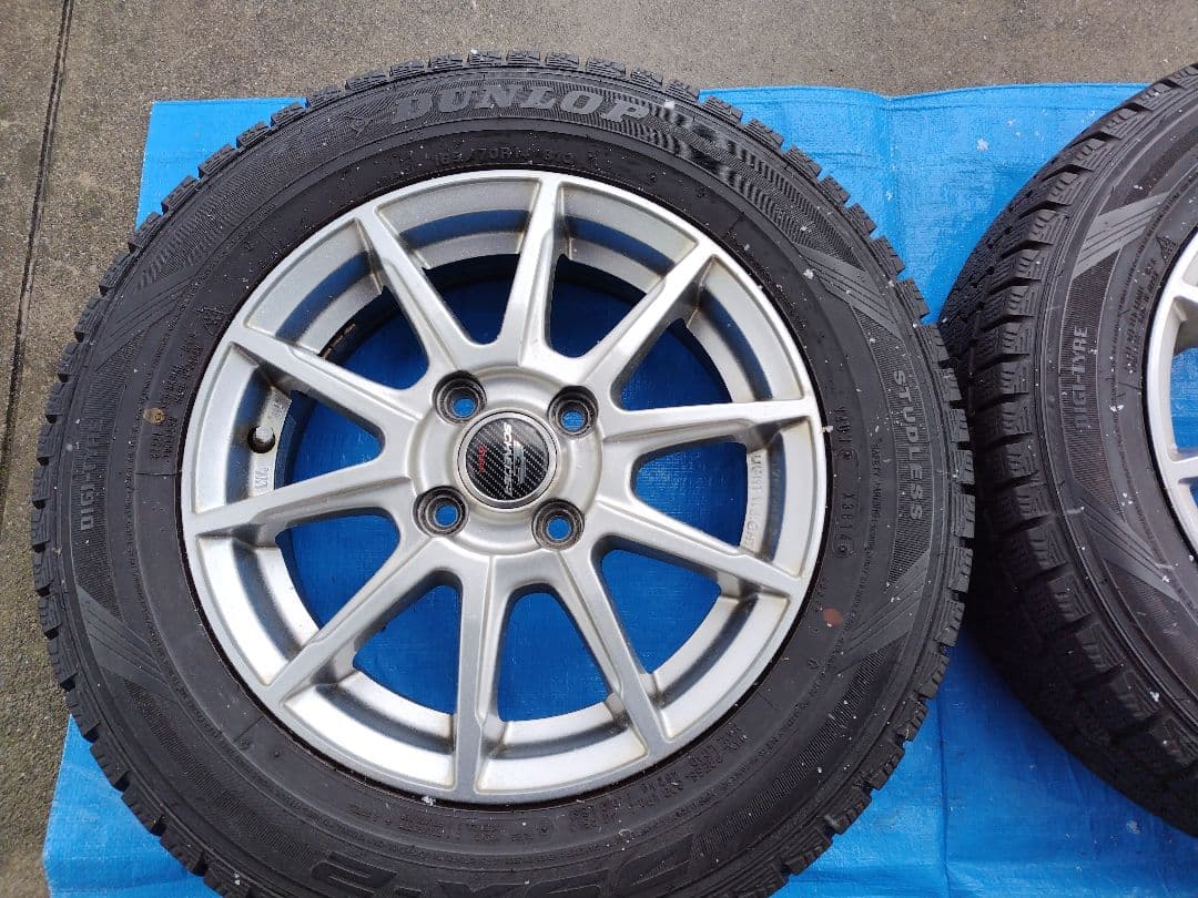 155/65R14【1/2】スタッドレスタイヤ、アルミホイール付、2本分割