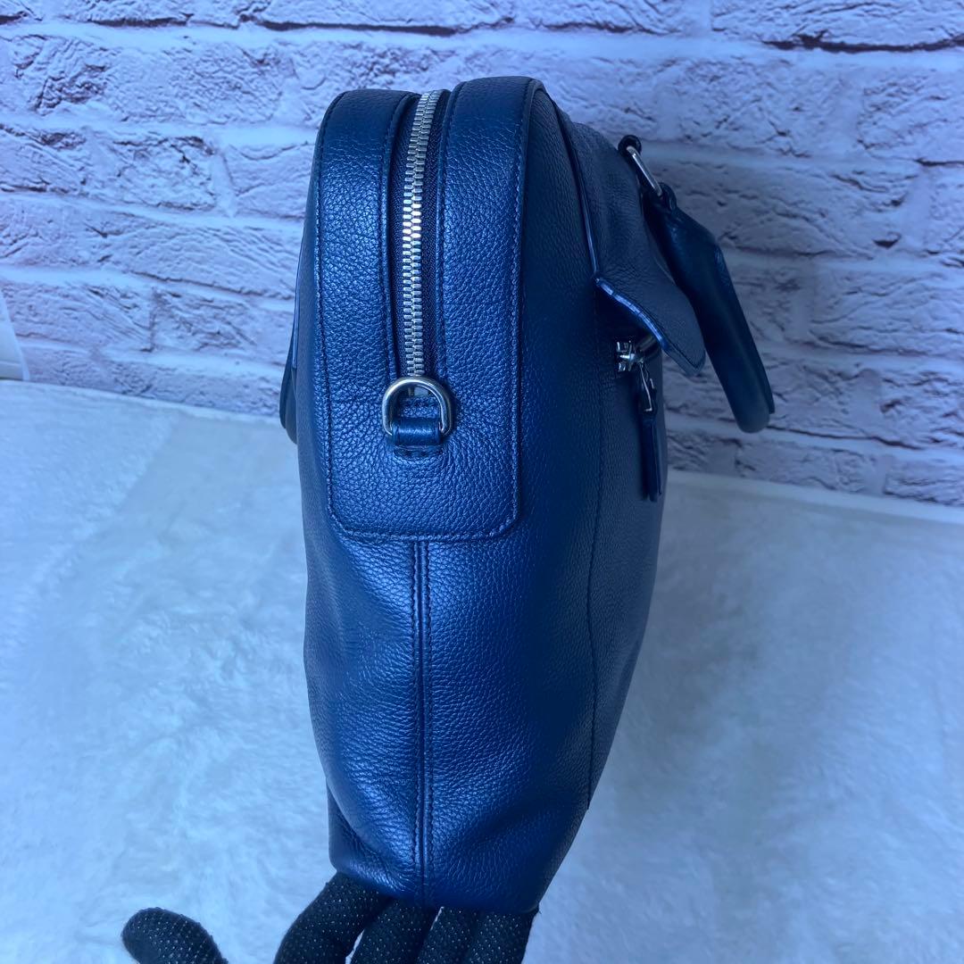 ダンヒル✨ベルグレイヴ グレインカーフレザー A4 ビジネスバッグ ネイビー